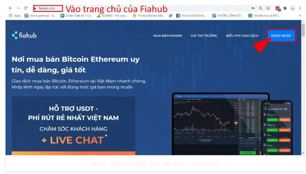  Tạo tài khoản trên sàn Fiahub